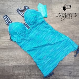 Free Country Reflective Space Dye Track Tankini Top Size S